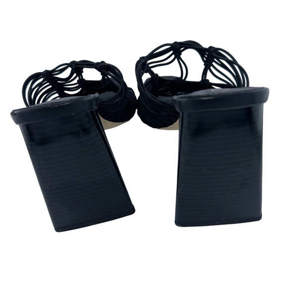 Sam Edelman Laurette Black Strappy Heeled Sandal Square Opened Toe Slip On 7.5 - Picture 3 of 3